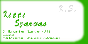 kitti szarvas business card
